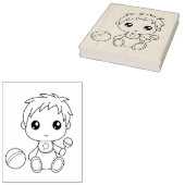Baby Boy Jumpsuit Coloring Page Gummistempel (Stempel)
