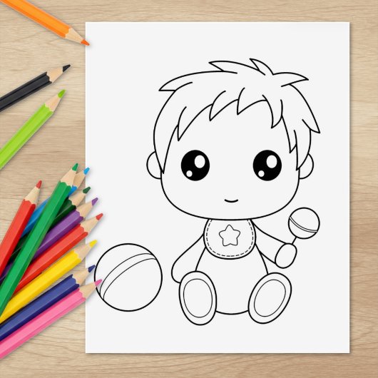 Baby Boy Jumpsuit Coloring Page Gummistempel