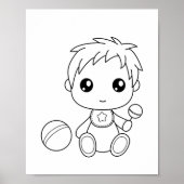 Baby Boy Jumpsuit Coloring Page Poster (Vorne)