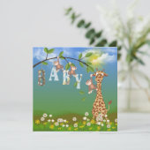 Baby Boy Jungle Dusche Einladung (Stehend Vorderseite)