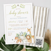 Baby Boy Jungle Safari Tiere Blue Green Dusche Einladung