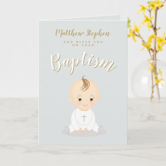 Baby Boy Karte (Gelbe Blume)