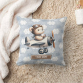Baby Boy Kinderzimmer Blue Brown Teddy Bear Kissen (Decke)