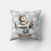 Baby Boy Kinderzimmer Blue Brown Teddy Bear Kissen (Rückseite)