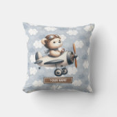 Baby Boy Kinderzimmer Blue Brown Teddy Bear Kissen (Vorderseite)