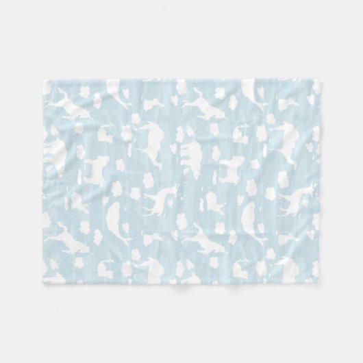 Baby Boy Kinderzimmer Blue Cloud Animals Fleecedecke (Vorderseite (Horizontal))