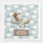 Baby Boy Kinderzimmer Themed Teddy Bären Pilot Nap Serviette (Vorderseite)