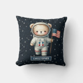 Baby Boy Kissen mit Space Teddy Bear Individuelle  (Vorderseite)