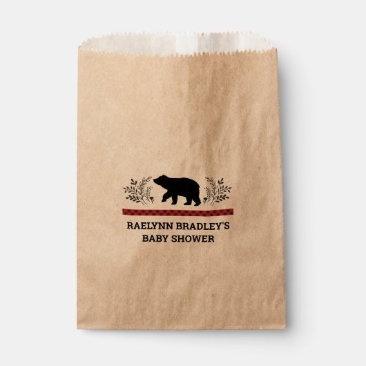 Baby Boy Kraft Bear Lumberjack Fevor Bags Geschenktütchen (Vorderseite)