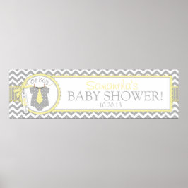 Baby Boy Krawatte Zickzack Print Baby Duschbanner Poster