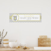 Baby Boy Krawatte Zickzack Print Baby Duschbanner Poster (Küche)