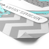 Baby Boy Krawatte Zickzack Print Baby Duschbanner Poster (Ecke)