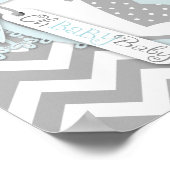 Baby Boy Krawatte Zickzack Print Baby Duschbanner Poster (Ecke)