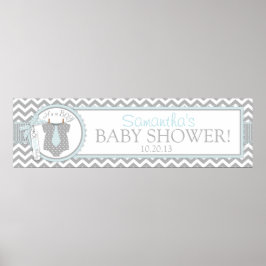 Baby Boy Krawatte Zickzack Print Baby Duschbanner Poster
