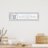 Baby Boy Krawatte Zickzack Print Baby Duschbanner Poster (Küche)