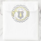 Baby Boy Krawatte Zickzack Print Baby Dusche Runder Aufkleber (Tasche)