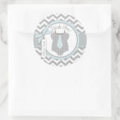 Baby Boy Krawatte Zickzack Print Danke Label Runder Aufkleber (Tasche)