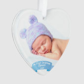 Baby Boy l First Christmas Foto Acryl Ornament (Vorderseite)