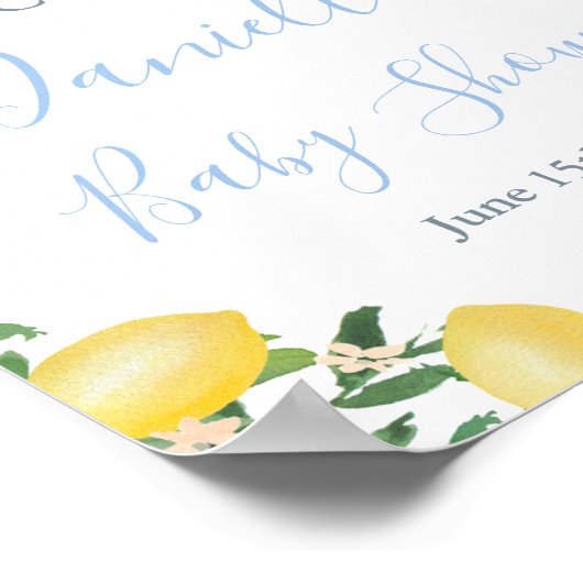 Baby Boy Lemons Dusche Willkommenspender Poster (Ecke)