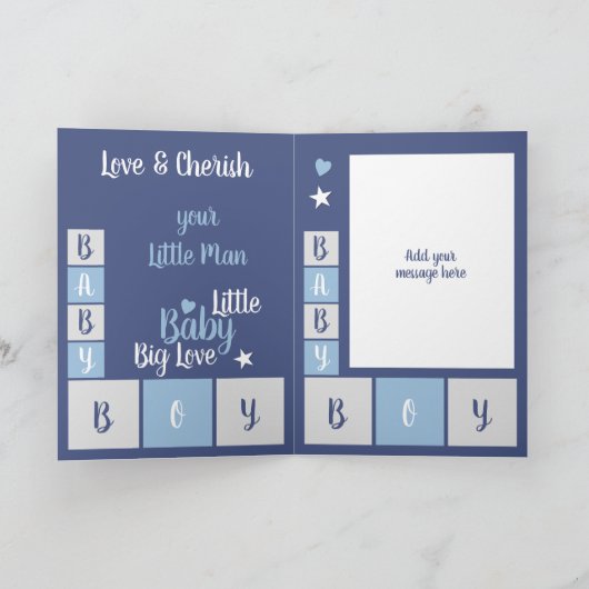 Baby Boy Liebe und schätzen Ihre kleine Mannschaft Karte (Innenseite)