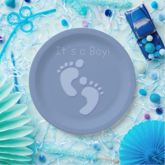 Baby Boy Little Feet Baby Duschpapier Teller (Party)