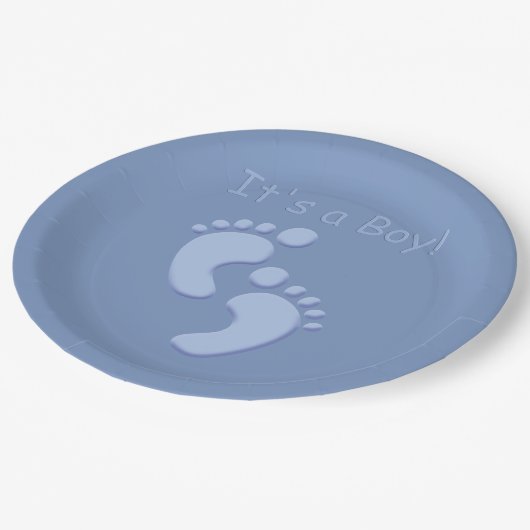 Baby Boy Little Feet Baby Duschpapier Teller (Schrägansicht)