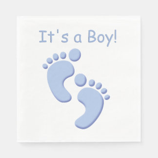 Baby Boy Little Feet Baby Shower Napkin Serviette