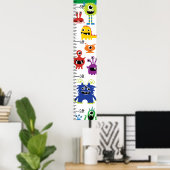 Baby Boy Little Monsters Growth Chart Poster (Heimbüro)