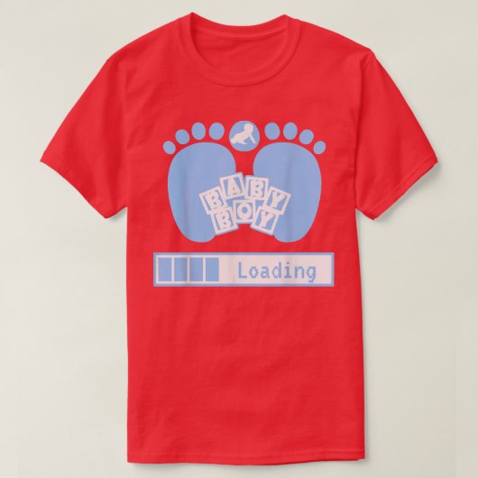 Baby Boy Loading, Geek Pregnancy, Gender Reveal T-Shirt (Design vorne)