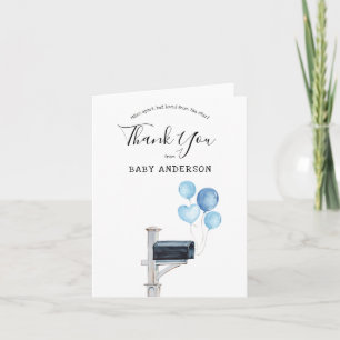 Baby Boy Long Distanz Shower Thank You Card Einladung