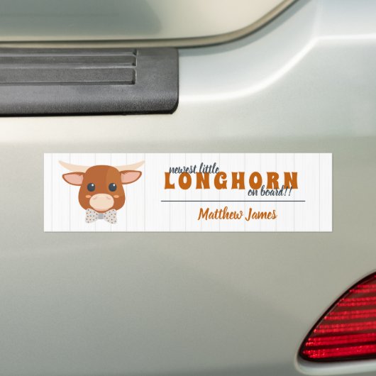 Baby Boy Longhorn Burnt Orange Ankündigung Autoaufkleber (Auf Auto)