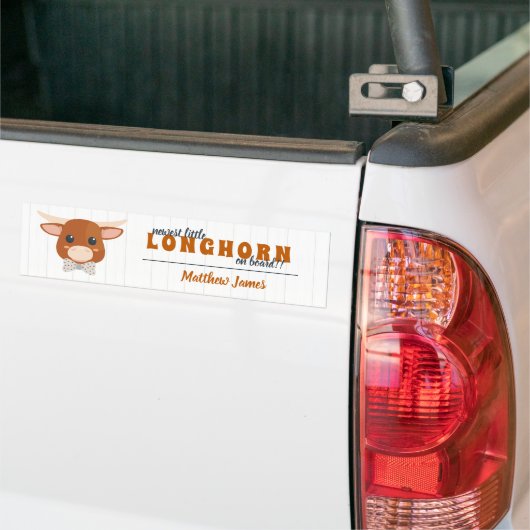 Baby Boy Longhorn Burnt Orange Ankündigung Autoaufkleber (Auf Lkw)