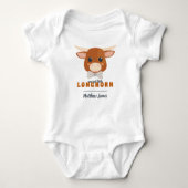 Baby Boy Longhorn Burnt Orange Baby Strampler (Vorderseite)