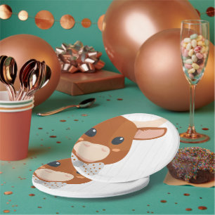 Baby Boy Longhorn Burnt Orange Babydusche Pappteller