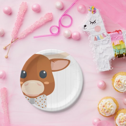 Baby Boy Longhorn Burnt Orange Babydusche Pappteller (Party)