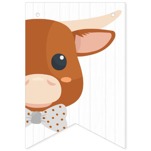 Baby Boy Longhorn Burnt Orange Babydusche Wimpelkette (Zweite Fahne)