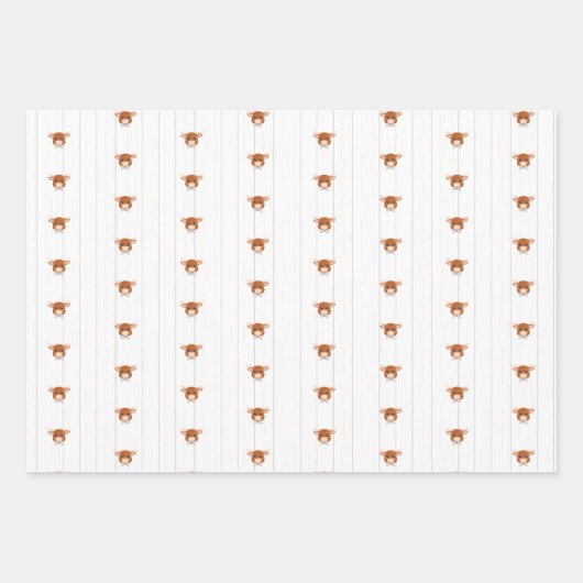 Baby Boy Longhorn Burnt Orange Geschenkpapier Set (Vorderseite)