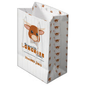Baby Boy Longhorn Burnt Orange Mittlere Geschenktüte (Vorderseite Schrägansicht)