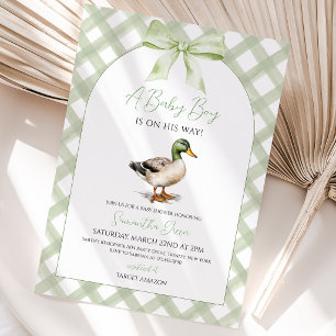 Baby Boy Mallard Enten Baby Shower Einladung