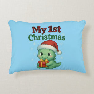 Baby Boy Mein erstes Weihnachten Dino Dekokissen