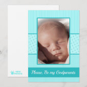 Baby Boy meine Eltern Einladung (Vorne/Hinten)