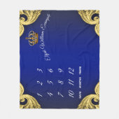 Baby Boy Milestone Prince Baby Blanket Fleecedecke (Vorderseite)
