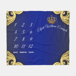 Baby Boy Milestone Prince Baby Blanket Fleecedecke
