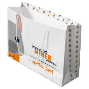 Baby Boy Mining Orange Große Geschenktüte