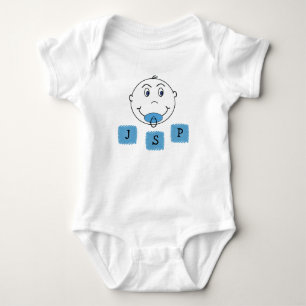 Baby Boy Mischief Face mit Monogram Strampler