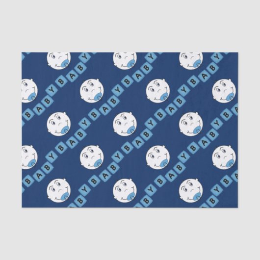 Baby Boy mit Binky Seidenpapier (Vorderseite)