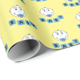 Baby Boy mit Binky Smirk Face on Yellow Geschenkpapier