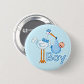 Baby Boy mit Stork Button (Vorne & Hinten)
