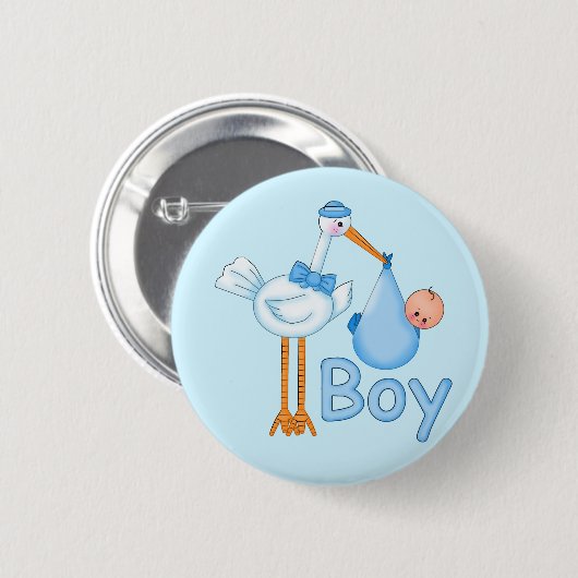 Baby Boy mit Stork Button (Vorne & Hinten)