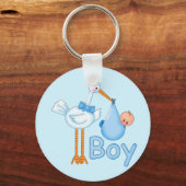 Baby Boy mit Stork Schlüsselanhänger (Vorderseite)